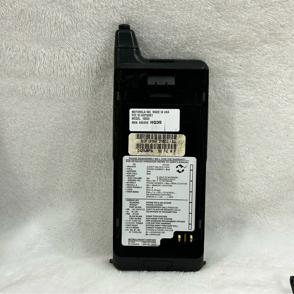 Motorola Pocket Phone Signal Series 12822 w/ Battery Vintage 90s Untested HQ35.